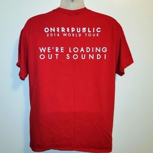 ONEREPUBLIC 2014 World Tour "we're loading out sound" T shirt size XL